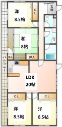 リバーサイドマンションの物件間取画像